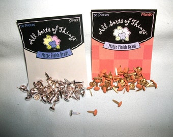 DOUBLE VALUE! 400 Tiny Brads, Silver or Mango, Mix or Match, only 1.99!