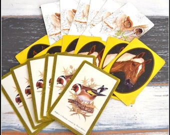 Vintage Playing Card Grouping - Critter Cards - Lot of Vintage Cards - Playing Cards - Card Swap (#C3)
