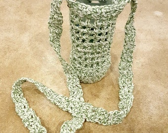 Cotton Water Bottle Crocheted Tote