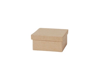 Square Paper Mache Cardboard Box - 3 Inch - Craft Gift Wrap Packaging Party Supplies