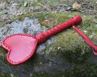 Leather BDSM Spanking Paddle «Heart»