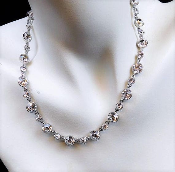 GIVENCHY Crystal Necklace / Designer / Couture / 16"