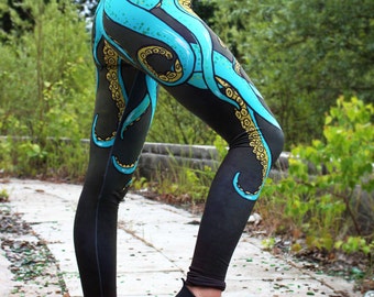 Cthulhu ,Cthulhu leggings, Cthulu,tentacle pattern, pathfinder, pattern leggings yoga leggings, yoga pants, octopus leggings, chibli