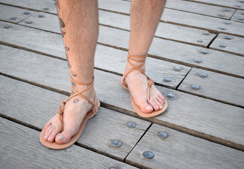 huarache sandals barefoot
