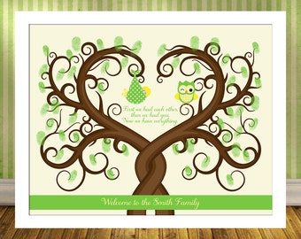 baby shower thumbprint tree guest book alternative baby boy