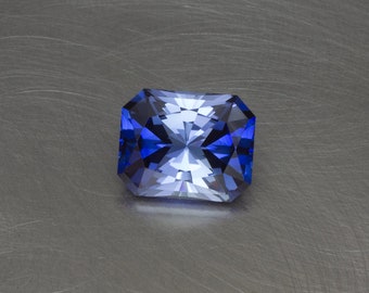 Blue Sapphire Loose Lab Created Conflict Free Radiant Cut Modern Brilliant Emerald Cut Faceted Handmade Gemstone