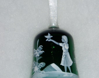 Glass Bell, Green Mary Gregory