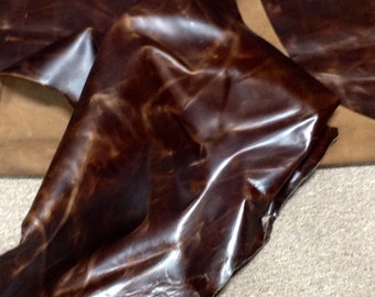 AB114. Dark Brown Pull-Up Leather Cowhid Partial