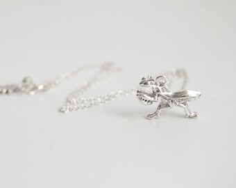 Praying Mantis Necklace | Silver Praying Mantis Charm Necklace | Cute Insect Bug Necklace