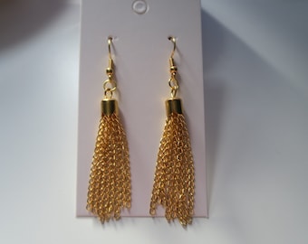 FIERCE FOLKLORE BASTET TASSEL EARRINGS GOLD