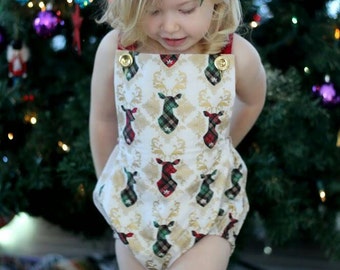 Christmas Romper, Holiday Romper, Christmas Bubble Romper, Baby Romper, Toddler Romper, Gender Neutral Romper, Sunsuit, Playsuit