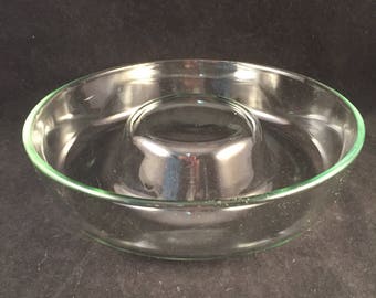 Vintage Glass Corning Bundt Cake Pan by Pyrex, 9", Cakes, Rolls, Jello, Glass Cake Pan, Pyrex Glass Pan