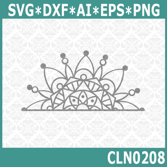 Download CLN0208 Half Mandala Boho Car Decal Circle Henna Design SVG