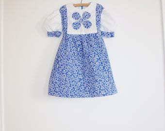 Vintage Blue and White Girl's Dress