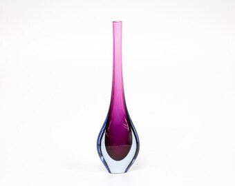 Flavio Poli for by Seguso Vetri d'Arte-Sommerso Vase-Vintage glass object-glass art
