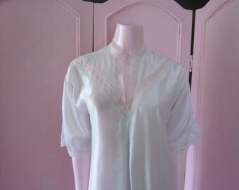 CHRISTIAN DIOR Pale Blue Satin Nightshirt, Size S