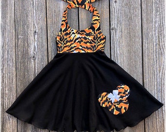 Animal Kingdom Minnie Mouse Dress- Tiger Print Minnie Mouse Girl Dress- Minnie Mouse Girl Clothes