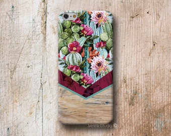 Cactus Chevron Wood print Phone Case for iPhone 4 4s 5 5s SE 5C 6 6S 7 8 PLUS X iPod Touch 5 6 Oneplus 2 3 5 1+2 1+3 1+5