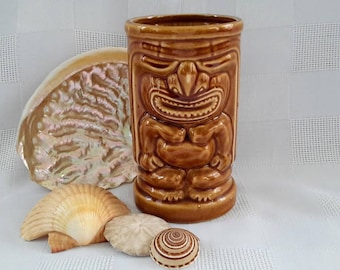 Orchids of Hawaii Brown Tiki Mug, R91, Japan