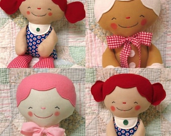 Rag Doll PATTERN, PDF pattern, Cloth Doll, Softie, Soft Toy, Cookie, Gingerbread Man, Instant Download, Digital Download