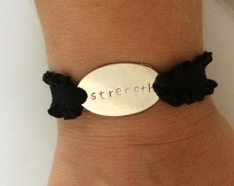 Strength Bracelet / Hand Stamped Strength Bracelet / Motivational Jewelry / Inspirational Bracelet / Daily Reminder / Gifts Under 5