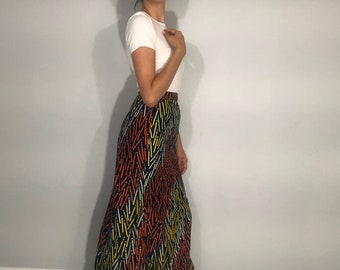 Ruffle hem maxi skirt
