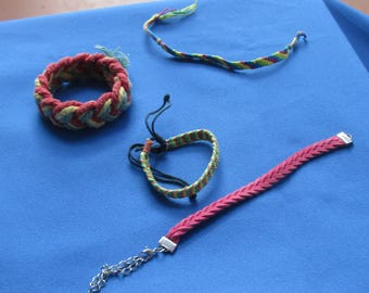 Lot Of Retro Braided & Woven Rope Bracelets Repair Repurpose