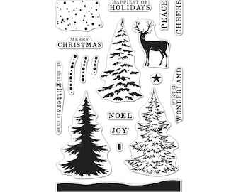 Hero Arts Color Layering Snowy Tree Stamp Set