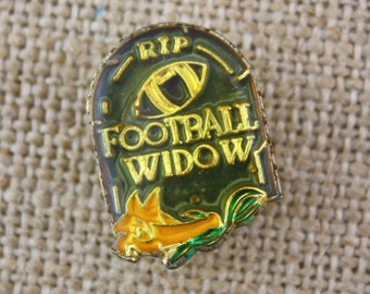 Football Widow - Enamel Pin by American Gag Bag Inc. - Vintage Novelty Pin c. 1980s