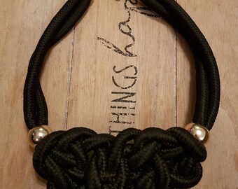 Black Statement rope necklace