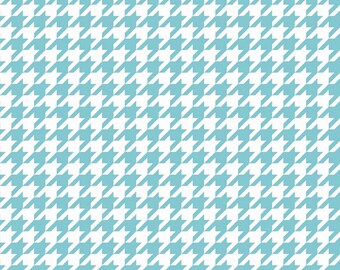 Medium Houndstooth in Aqua by Riley Blake - you pick the cut