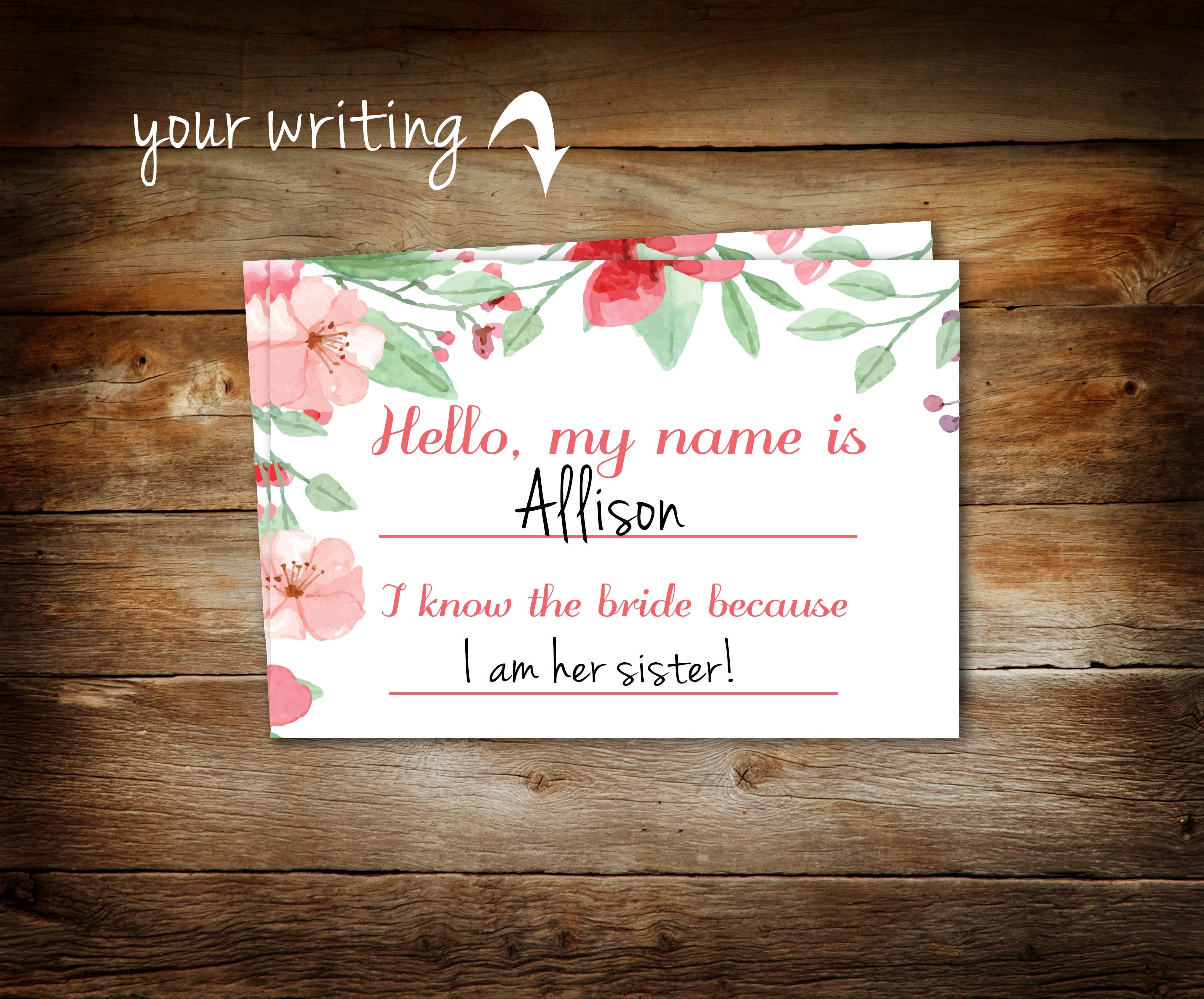 Bridal Shower Name Tags Guest Name Tags I Know the Bride