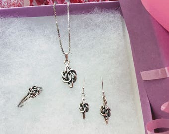 Sterling Silver Knot Jewelry Set