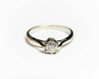 18K White Gold .25 Carat Diamond Solitaire Ring, 18K Promise Ring 1/4 Ct Diamond Ring, Diamond Solitaire Ring, Diamond Engagement Ring