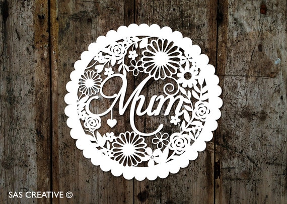 Download Papercut Template 'Mum' and 'Mom' Mother's