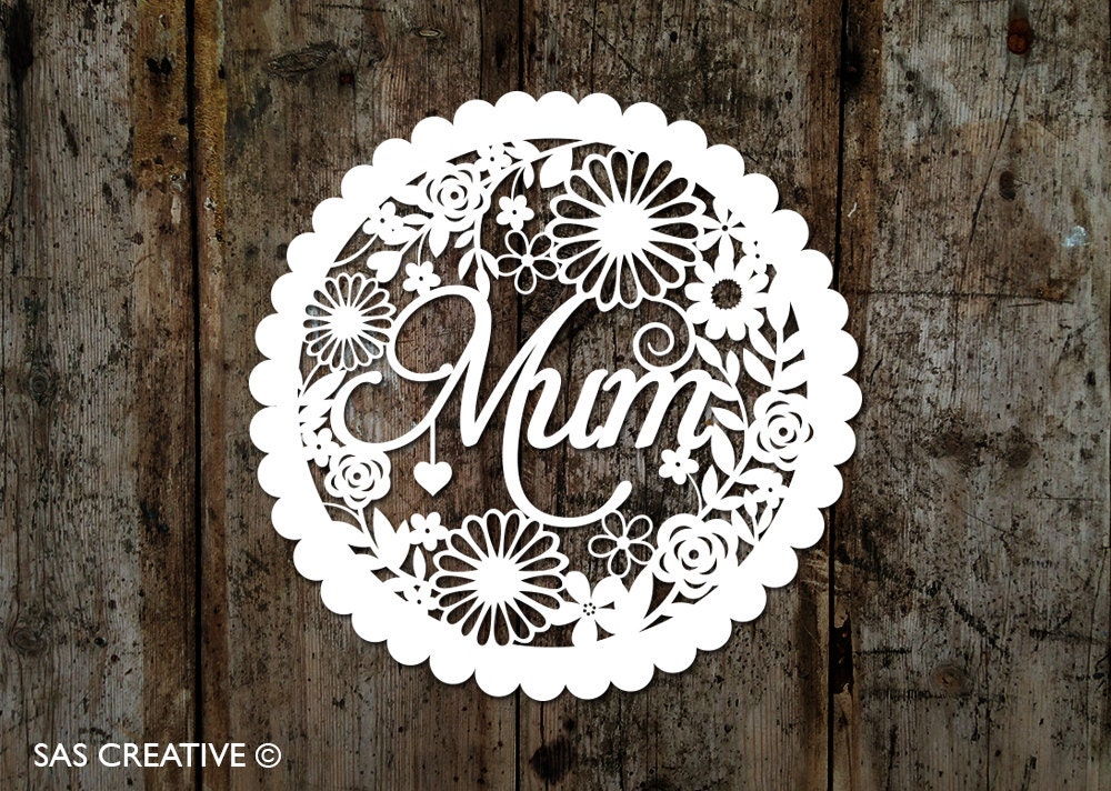 Download Papercut Template 'Mum' and 'Mom' Mother's