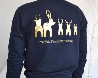 Personalised Reindeer Bottoms Christmas Jumper,