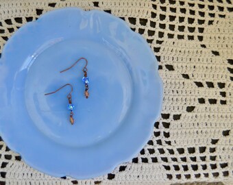 Cornflower and Peach Earrings