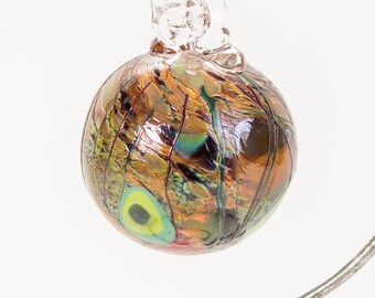 604119 Medium Hand Blown Hanging Art Glass Ball Decorative Ornament