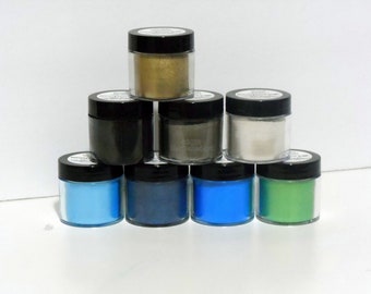 EcoPoxy Metallic Resin Pigments, 8 Color Artists Kit, Mica Powders, Pearl Powders, Epoxy Resin Coloring, Pearlescent Epoxy Pigment