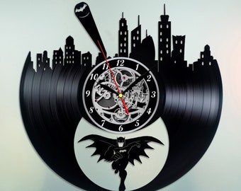 Batman Wall Clock Vintage Room Decore Batman Vinyl Record Clock DC Comics Art Batman Birthday Gift For Boy DC Wall Clock Large