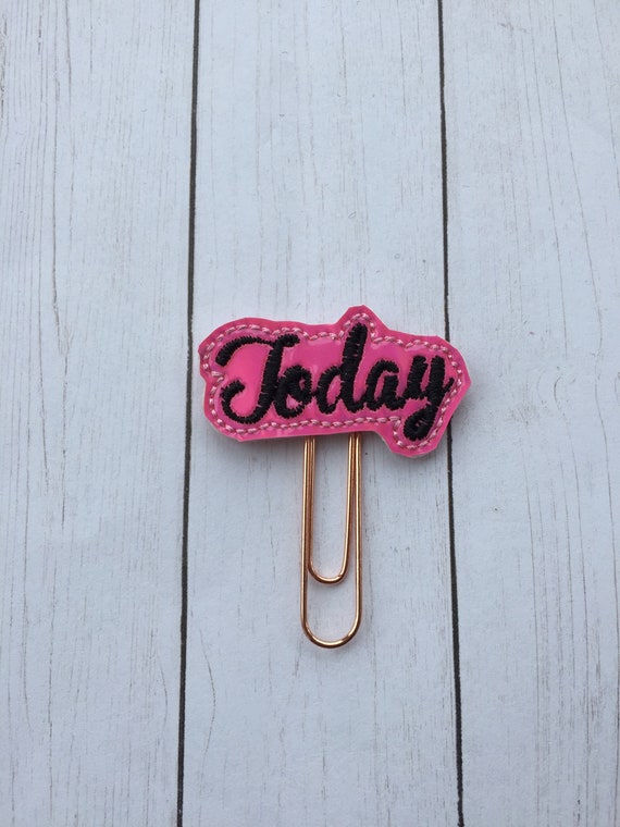 Hot Pink & Black Today Planner Clip/Planner Clip/Bookmark. Today Planner Clip. Word Planner Clip. Heart Planner Clip