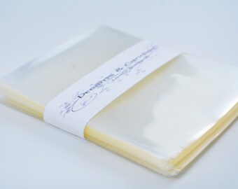 50 Clear Cello Bags 4 5/8 x 5 3/4" -Transparent Cello Bags -Food Safe Cello Bags -Small Cello Packing Bags -Candy Cellophane Bags