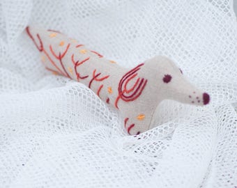 Dachshund soft toy. Dachshund softie. Wiener dog. Stuffed dog. Sewn toy. Fabric dog