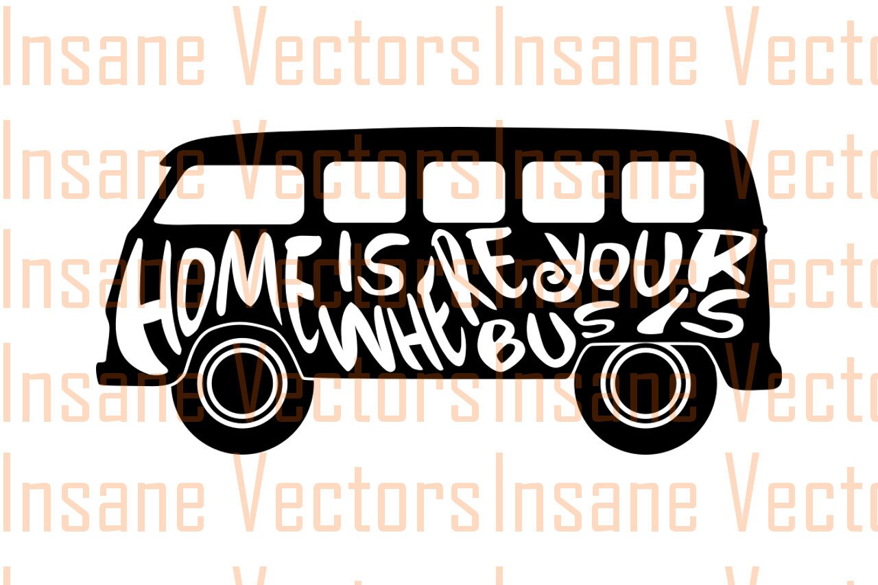 VW Bus Vector Silhouette Clip Art Image VW Van Vector Van