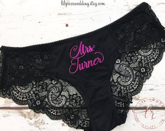 Personalized Lingerie, Bride Panty, Bridal Shower Gift, Panties, Personalized Panties Underwear, Honeymoon, Bachelorette Gift, Bride Gift