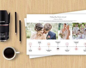Wedding Day Timeline Template For Photographer | Wedding Day Schedule Template | Instant Download