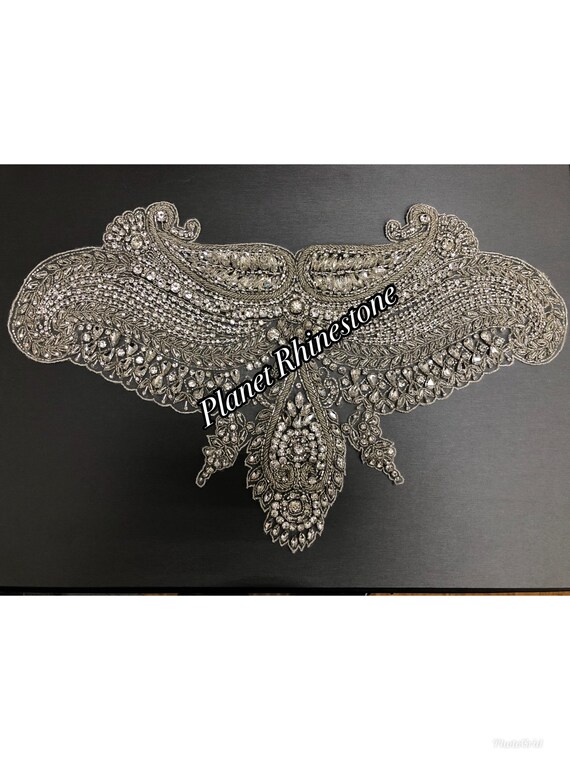 Beaded crystal applique
