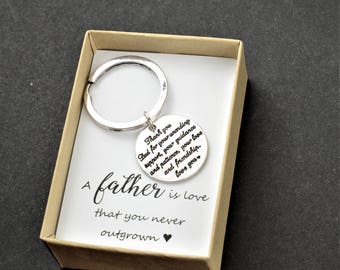 fathers day keychain ,father day gift from daughter, father's day gift silver gold rose gold keychain ,custom message card
