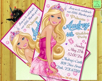 Barbie Invitation.Barbie Birthday.Barbie Card.Barbie Printable.Barbie Digital Download.Barbie-G2
